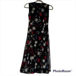 Maje Graphic Print Midi Dress